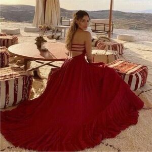 Chic Backless Red Dress